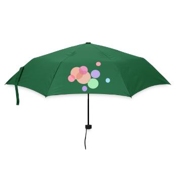bunte Punkte - Regenschirm (klein) - Flaschengrün - Vorne