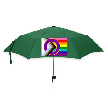 Progressive Pride-Flagge - Regenschirm (klein) - Flaschengrün - Vorne