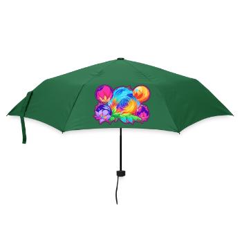 Hypnotische Farben - Regenschirm (klein) - Flaschengrün - Vorne