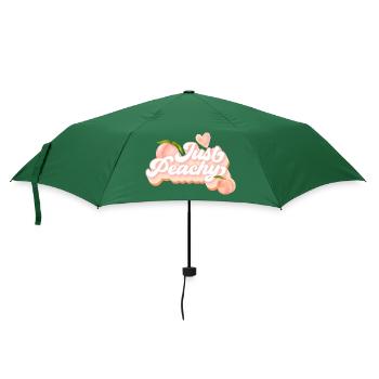 Sommer Pfirsich Design Herz Pfirsiche Fruchtig - Regenschirm (klein) - Flaschengrün - Vorne