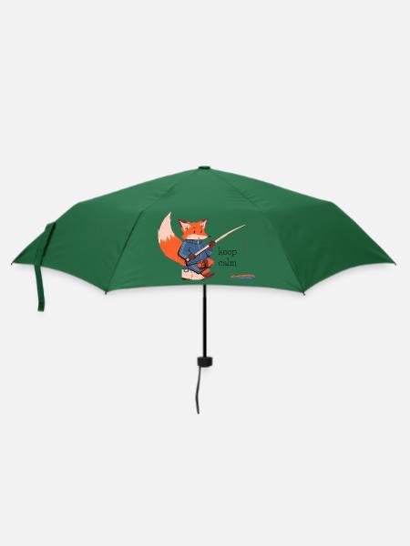 keep calm Fuchs - fox - Regenschirm (klein) - Flaschengrün