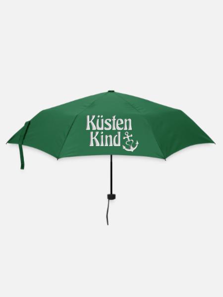 Küsten Kind Küsten Kind. Meer norddeutsch Hamburg - Regenschirm (klein) - Flaschengrün