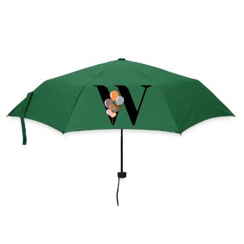 Buchstabe mit Geburtstagsballon - Regenschirm (klein) - Flaschengrün - Vorne