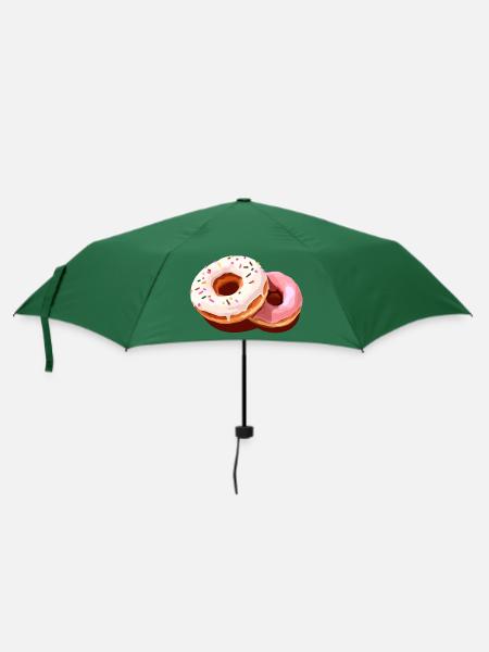 Bunter Donut-Print auf Freizeitkleidung - Regenschirm (klein) - Flaschengrün