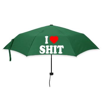 I love shit - Regenschirm (klein) - Flaschengrün - Vorne