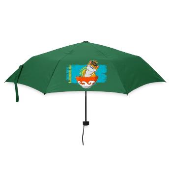 Kasachstan UdSSR Flage Astana Katze Herkunft - Regenschirm (klein) - Flaschengrün - Vorne