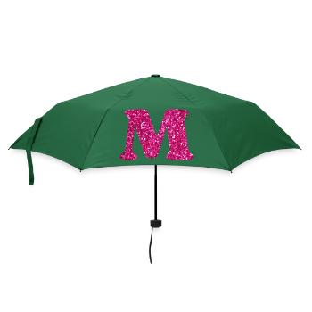 Buchstabe M Rosa Glitzer - Regenschirm (klein) - Flaschengrün - Vorne