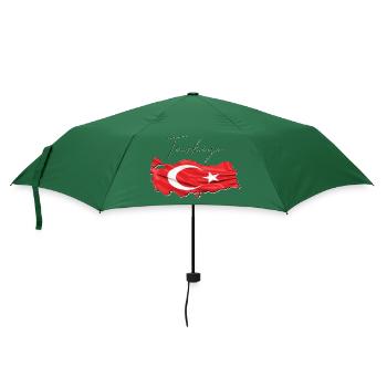 Türkei Türkiye Flagge in der Türkiye Landkarte TR - Regenschirm (klein) - Flaschengrün - Vorne