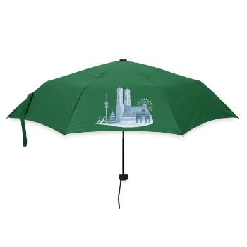 Das Geschenk für Münchner und München Liebhaber - Regenschirm (klein) - Flaschengrün - Vorne