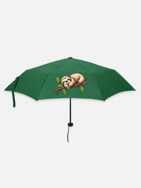 Faultier Schlafend - Regenschirm (klein) - Flaschengrün