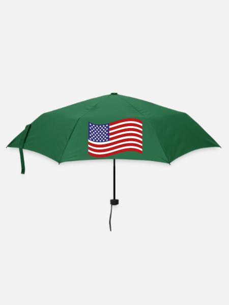 Flagge der Vereinigten Staaten - Regenschirm (klein) - Flaschengrün
