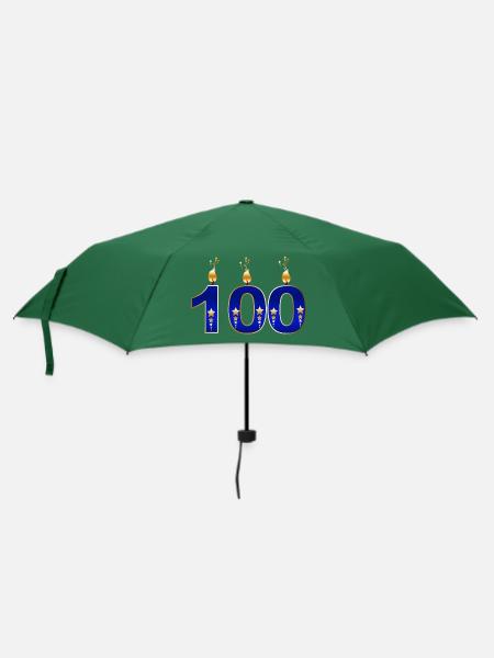 100. Geburtstag - Regenschirm (klein) - Flaschengrün