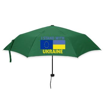 Europa unterstützt die Ukraine - Ich unterstütze die Ukraine - Regenschirm (klein) - Flaschengrün - Vorne