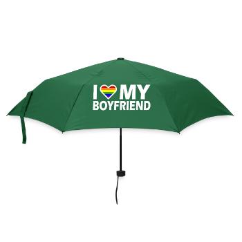 I love my boyfriend - Regenschirm (klein) - Flaschengrün - Vorne