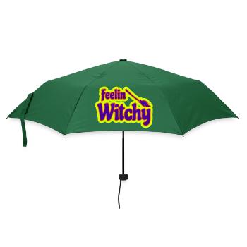 Feeling Witchy lustiger Hexen Spruch für Frauen - Regenschirm (klein) - Flaschengrün - Vorne