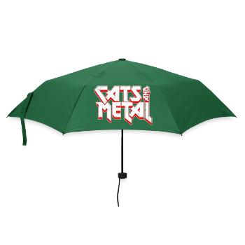 Katzen und Metal | In Heavy-Metal-Schrift - Regenschirm (klein) - Flaschengrün - Vorne