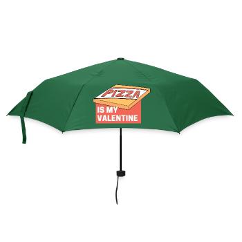 pizza ist me valentine - Regenschirm (klein) - Flaschengrün - Vorne