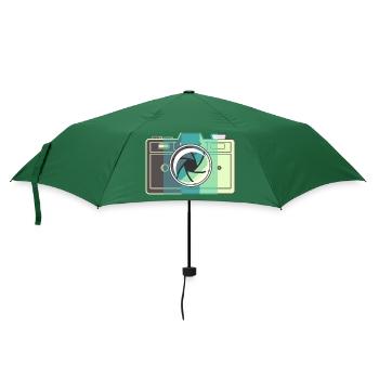 Retro-Filmkamera - Regenschirm (klein) - Flaschengrün - Vorne