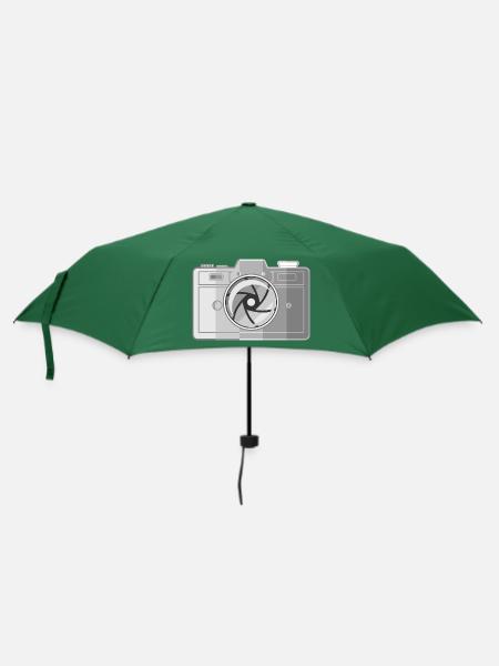 Retro-Filmkamera - Regenschirm (klein) - Flaschengrün