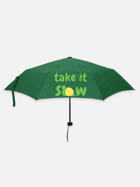 take it slow - Regenschirm (klein) - Flaschengrün