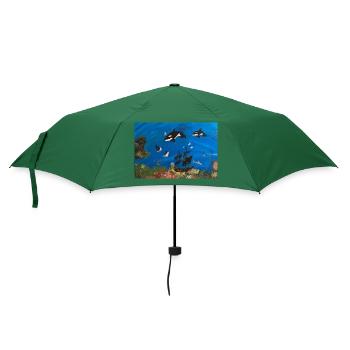 orca,ozean und schiffe - Regenschirm (klein) - Flaschengrün - Vorne