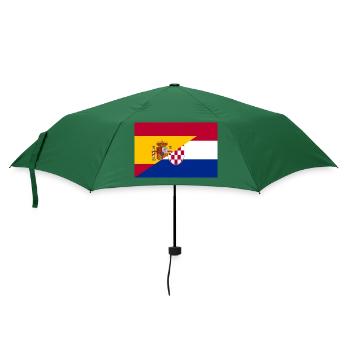 Spanien Kroatien Flagge - Regenschirm (klein) - Flaschengrün - Vorne