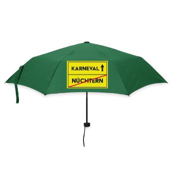 Straßenschild Karneval geradeaus weg von Nüchtern - Regenschirm (klein) - Flaschengrün - Vorne