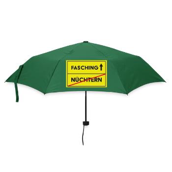 Straßenschild Fasching Kostüm nicht nüchtern - Regenschirm (klein) - Flaschengrün - Vorne