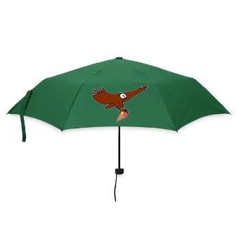 Adler fliegt mit Eistüte - Regenschirm (klein) - Flaschengrün - Vorne