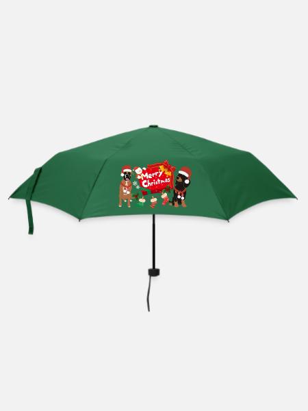 Merry Christmas Dogs - Regenschirm (klein) - Flaschengrün
