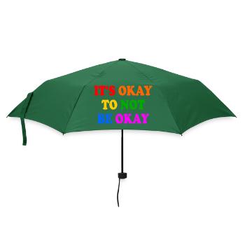 it's okay to not be okay - Regenschirm (klein) - Flaschengrün - Vorne