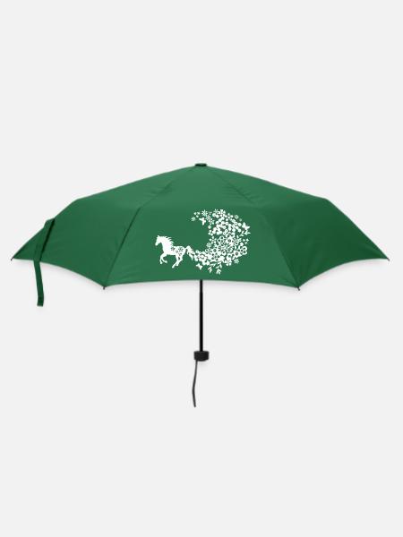 Flower Horse - Regenschirm (klein) - Flaschengrün