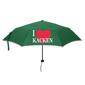 I love kacken Satire Humor Lustig Sprüche - Regenschirm (klein) - Flaschengrün - Vorne