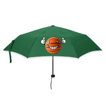 Glücklicher Basketball zeigt Daumen hoch - Regenschirm (klein) - Flaschengrün - Vorne