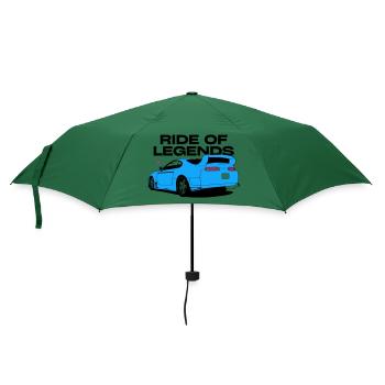 Neonblauer Sportwagen Silhouette - Regenschirm (klein) - Flaschengrün - Vorne