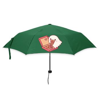 Süßer Geist liebt es, Peperoni-Pizza zu essen - Regenschirm (klein) - Flaschengrün - Vorne
