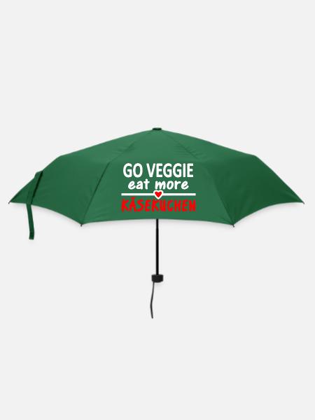 Käsekuchen Vegetarier lustiger Spruch / go Veggie - Regenschirm (klein) - Flaschengrün