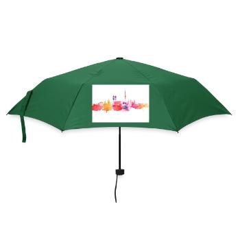 München in Wasserfarben - Regenschirm (klein) - Flaschengrün - Vorne