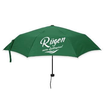 Rügen - meine Lieblingsinsel - Regenschirm (klein) - Flaschengrün - Vorne