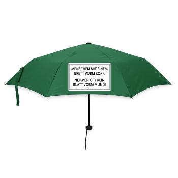 Menschen mit einem Brett vorm Kopf - Regenschirm (klein) - Flaschengrün - Vorne