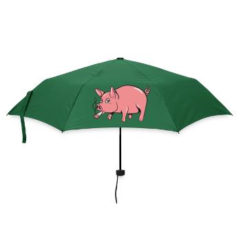 Schwein Ferkel Tier - Regenschirm (klein) - Flaschengrün - Vorne