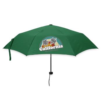 California Retro Surfer Regenbogen vintage 70er - Regenschirm (klein) - Flaschengrün - Vorne