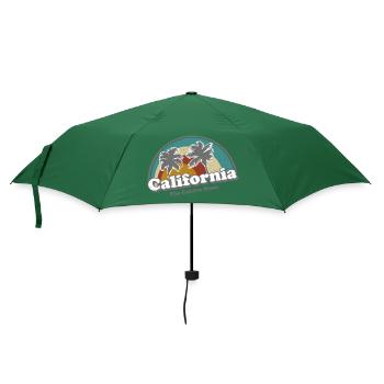 California Retro Surfer Regenbogen vintage 70er - Regenschirm (klein) - Flaschengrün - Vorne