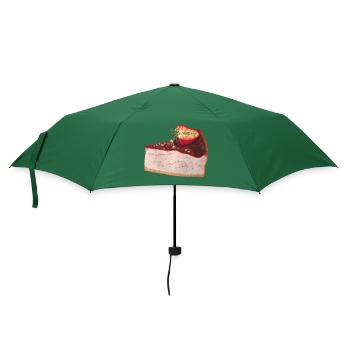 Erdbeerkuchen Käsekuchen - Regenschirm (klein) - Flaschengrün - Vorne