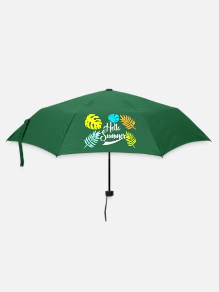 Hello Summer - Regenschirm (klein) - Flaschengrün
