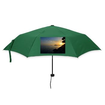 Sonnenuntergang - Regenschirm (klein) - Flaschengrün - Vorne