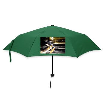 Abstrakte Lichter schwarz und gelb - Regenschirm (klein) - Flaschengrün - Vorne