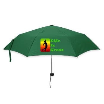 Das Leben ist großartig! - Regenschirm (klein) - Flaschengrün - Vorne