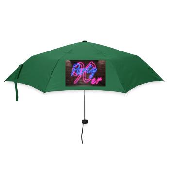 Neon Leuchtreklamen 90er Party - Regenschirm (klein) - Flaschengrün - Vorne