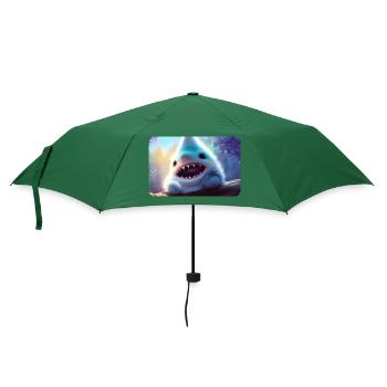 Furry Shark - Regenschirm (klein) - Flaschengrün - Vorne